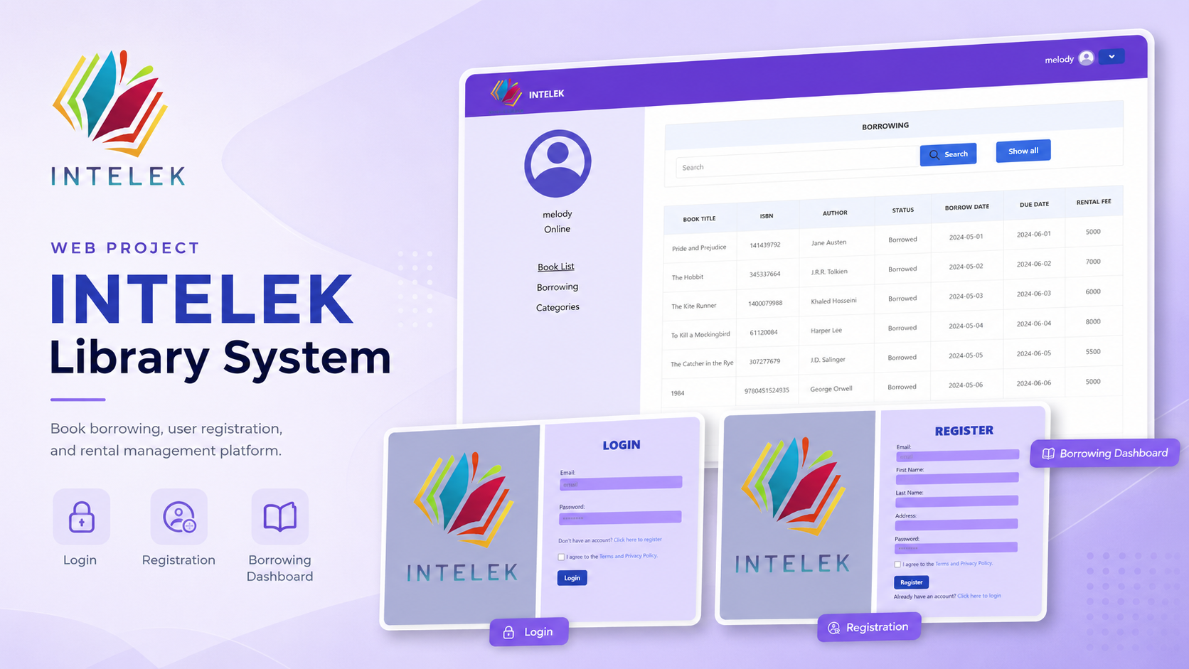 INTELEK Book Rental Website